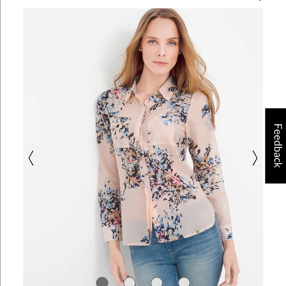 WHBM cotton and silk floral blouse